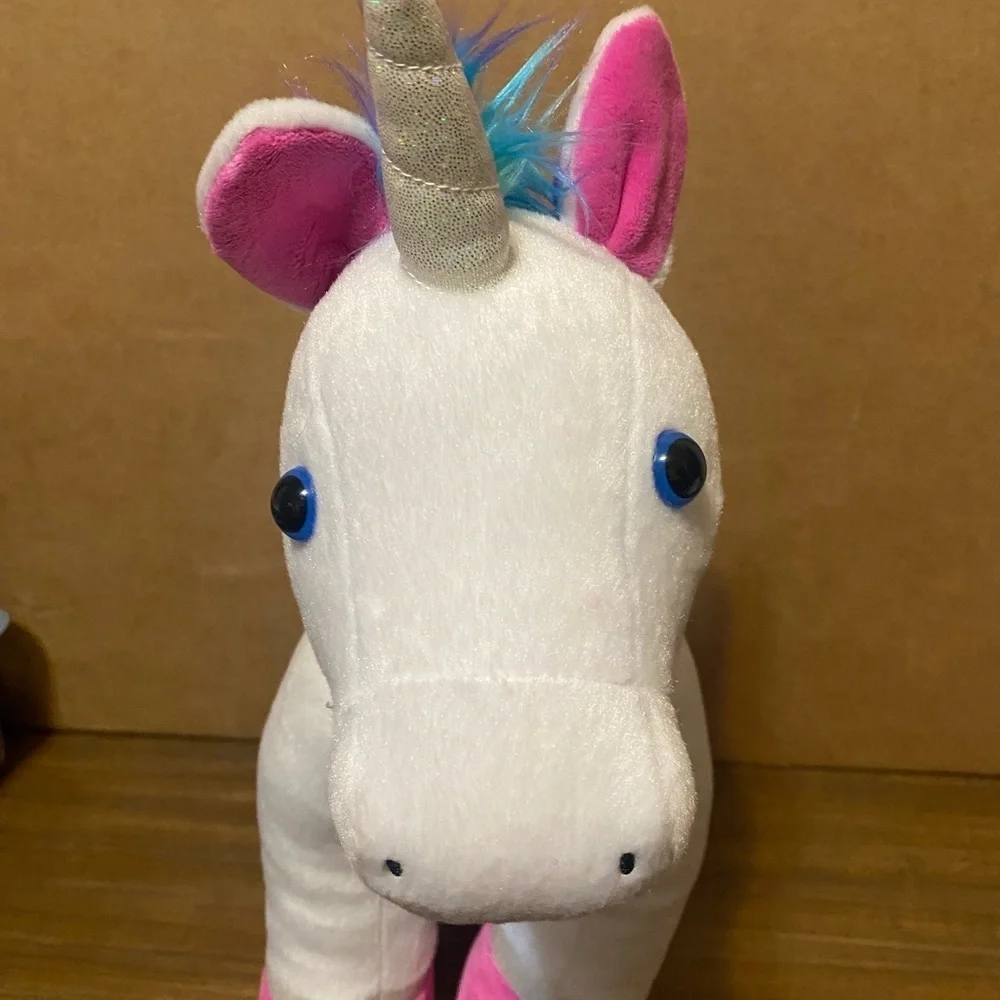 Build A Bear Color Craze Unicorn Plush White Rainbow Mane Stuffed Animal Toy